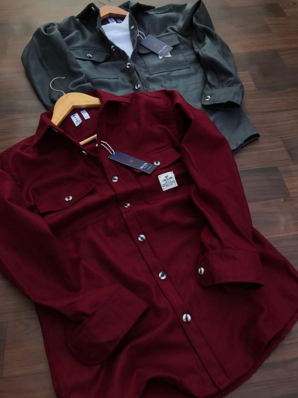Best selling  double pocket cashmilon winter shirt for men